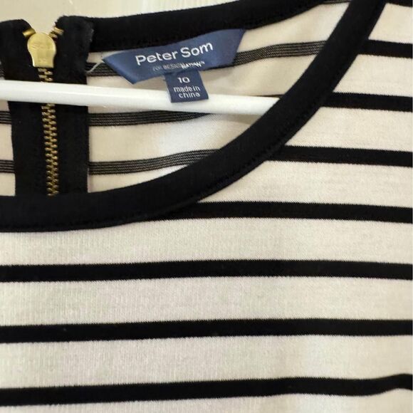 NWOT RETRO Cute Womens PeterSom Striped Palm Tree Floral Pockets Dress HAWAII-10 - Picture 2 of 5